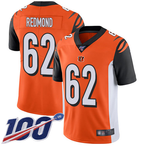 Cincinnati Bengals Limited Orange Men Alex Redmond Alternate Jersey NFL Footballl #62 100th Season Vapor Untouchable